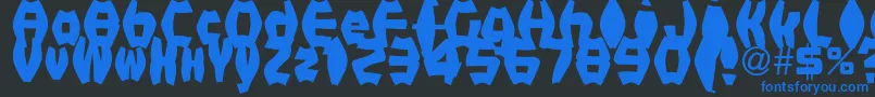 FatManIiBold Font – Blue Fonts on Black Background