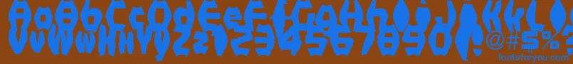 FatManIiBold Font – Blue Fonts on Brown Background