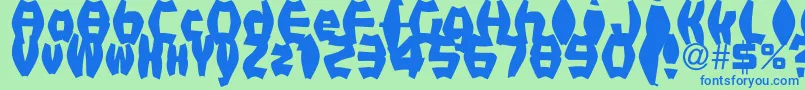 FatManIiBold Font – Blue Fonts on Green Background