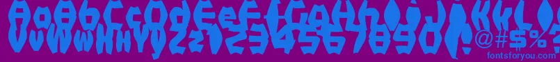 FatManIiBold Font – Blue Fonts on Purple Background