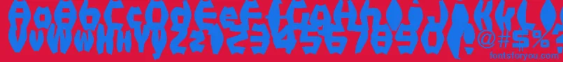 FatManIiBold Font – Blue Fonts on Red Background