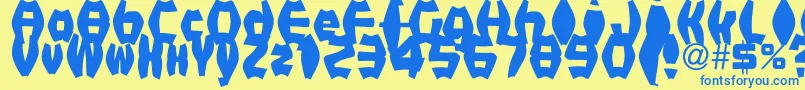 FatManIiBold Font – Blue Fonts on Yellow Background