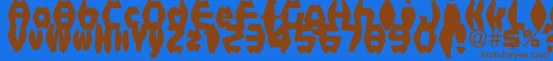 FatManIiBold Font – Brown Fonts on Blue Background