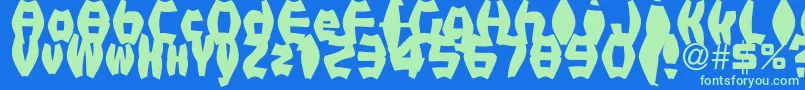 FatManIiBold Font – Green Fonts on Blue Background