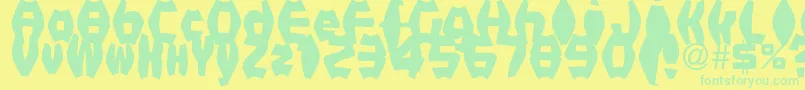 FatManIiBold Font – Green Fonts on Yellow Background