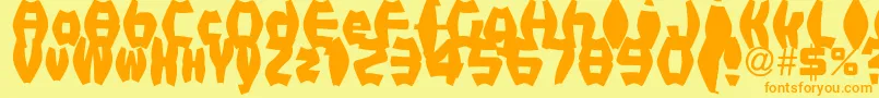 FatManIiBold Font – Orange Fonts on Yellow Background