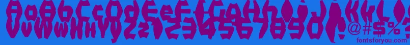FatManIiBold Font – Purple Fonts on Blue Background