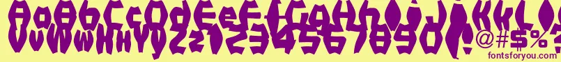 FatManIiBold Font – Purple Fonts on Yellow Background