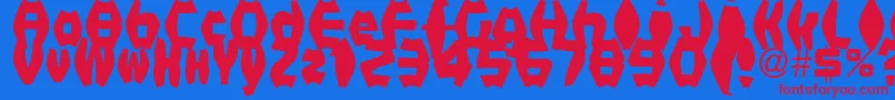 FatManIiBold Font – Red Fonts on Blue Background