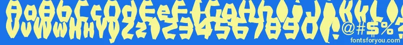 FatManIiBold Font – Yellow Fonts on Blue Background