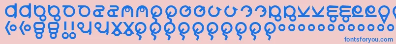 Roswreck Font – Blue Fonts on Pink Background