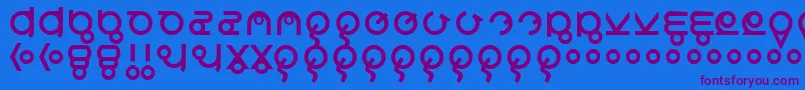 Roswreck Font – Purple Fonts on Blue Background