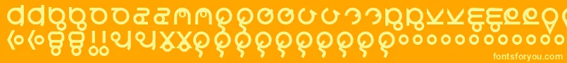 Roswreck Font – Yellow Fonts on Orange Background