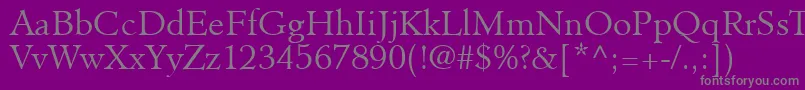 ClericLightSsiLight-Schriftart – Graue Schriften auf violettem Hintergrund