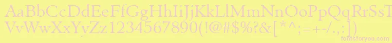 ClericLightSsiLight Font – Pink Fonts on Yellow Background