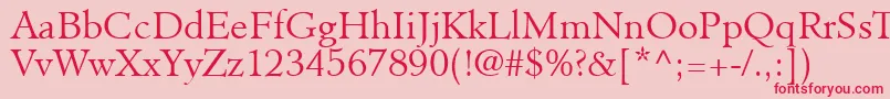 ClericLightSsiLight Font – Red Fonts on Pink Background