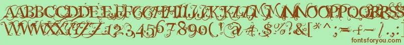 Macabra Font – Brown Fonts on Green Background