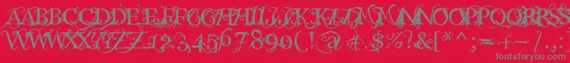 Macabra Font – Gray Fonts on Red Background