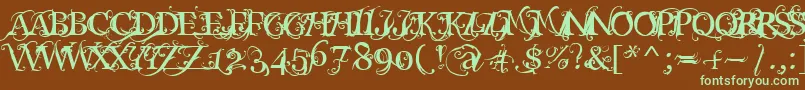 Macabra Font – Green Fonts on Brown Background