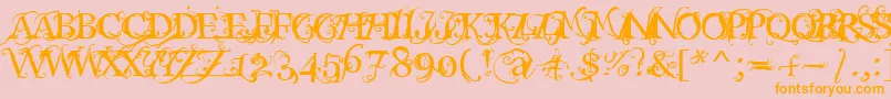 Macabra Font – Orange Fonts on Pink Background