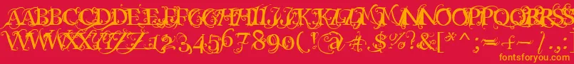 Macabra Font – Orange Fonts on Red Background