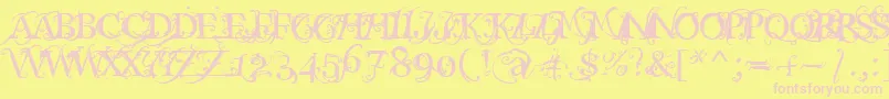 Macabra Font – Pink Fonts on Yellow Background