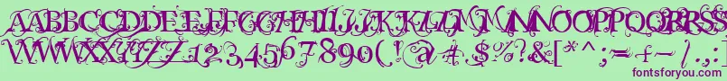 Macabra Font – Purple Fonts on Green Background