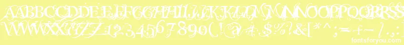 Macabra Font – White Fonts on Yellow Background