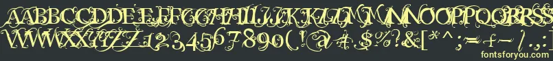 Macabra Font – Yellow Fonts on Black Background