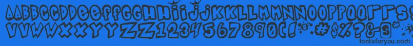 IndigoJoker2 Font – Black Fonts on Blue Background