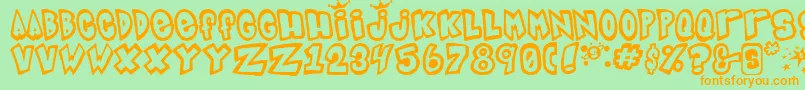 IndigoJoker2 Font – Orange Fonts on Green Background