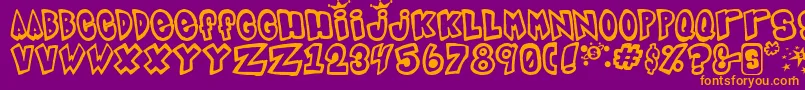 IndigoJoker2 Font – Orange Fonts on Purple Background