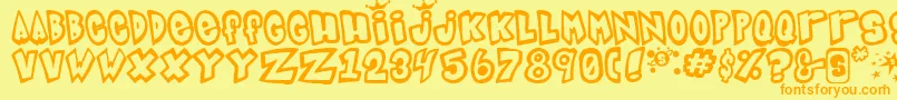 IndigoJoker2 Font – Orange Fonts on Yellow Background