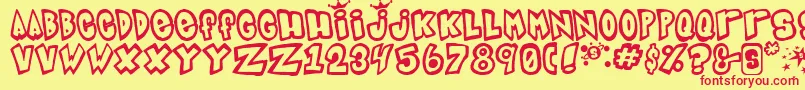 IndigoJoker2 Font – Red Fonts on Yellow Background