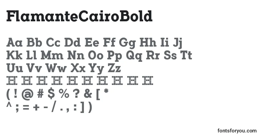 FlamanteCairoBold-fontti – aakkoset, numerot, erikoismerkit