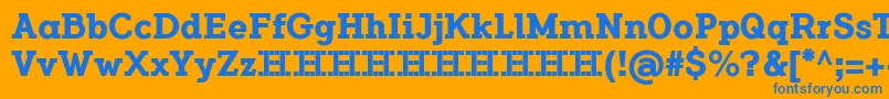 FlamanteCairoBold-Schriftart – Blaue Schriften auf orangefarbenem Hintergrund