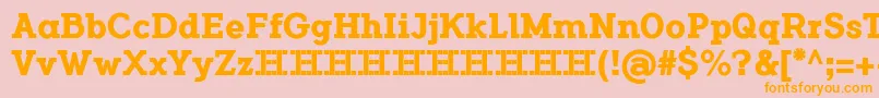 FlamanteCairoBold-Schriftart – Orangefarbene Schriften auf rosa Hintergrund