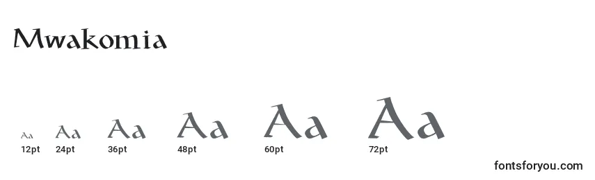 Размеры шрифта Mwakomia