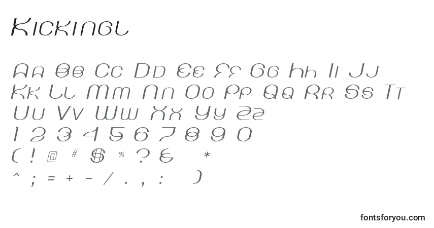Fuente Kickingl - alfabeto, números, caracteres especiales