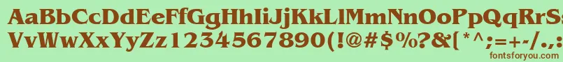 BenguiatRusBold Font – Brown Fonts on Green Background