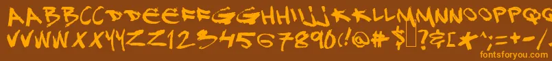 Police Djgross – polices orange sur fond brun