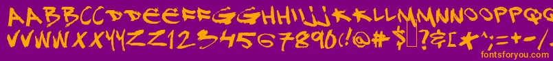 Czcionka Djgross – pomarańczowe czcionki na fioletowym tle