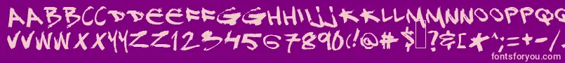 Djgross-Schriftart – Rosa Schriften auf violettem Hintergrund