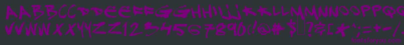 フォントDjgross – 黒い背景に紫のフォント