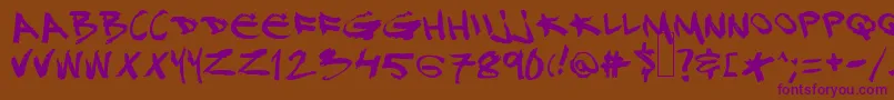 Djgross Font – Purple Fonts on Brown Background