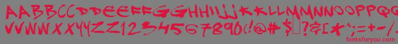フォントDjgross – 赤い文字の灰色の背景