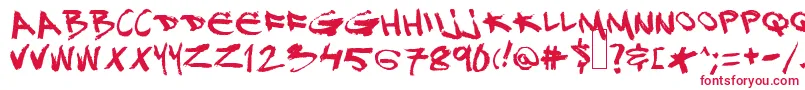 Djgross-Schriftart – Rote Schriften auf weißem Hintergrund