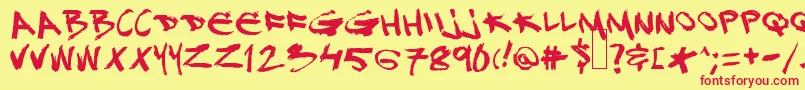 Djgross Font – Red Fonts on Yellow Background