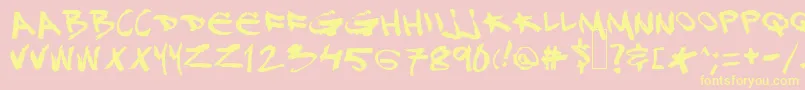 Djgross Font – Yellow Fonts on Pink Background