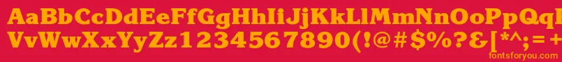 KorinnablackcBold Font – Orange Fonts on Red Background